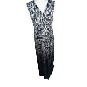 Apt 9 Maxi dress L Bust39"High waist 35 not stretched Hips 44"Black white purple